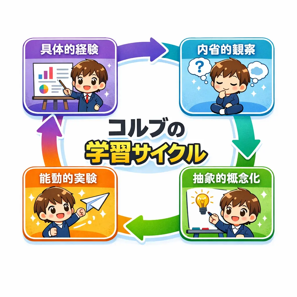 コルブの経験学習サイクル4つのステージ - 経験学習