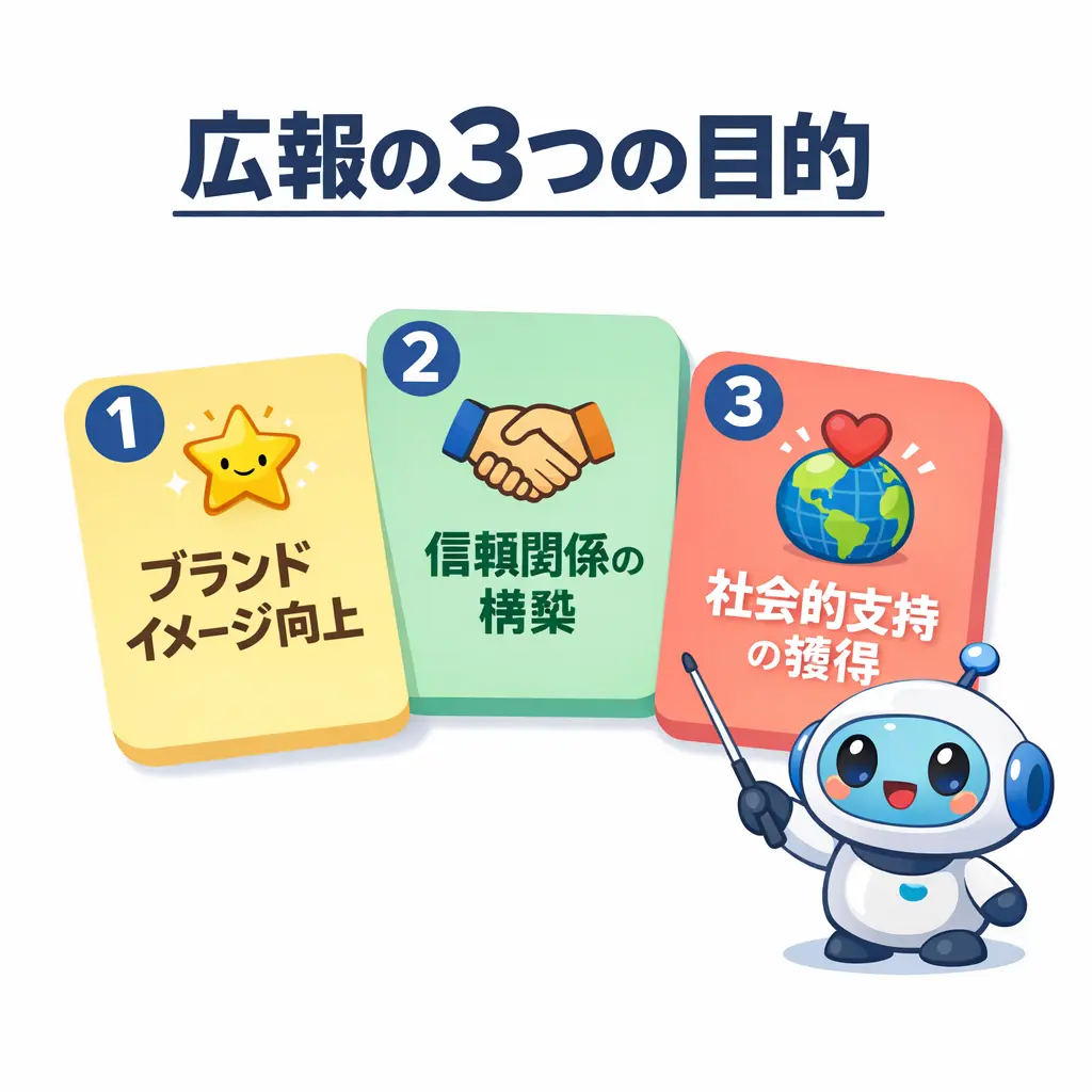 広報活動の3つの主要な目的 - 広報活動とは