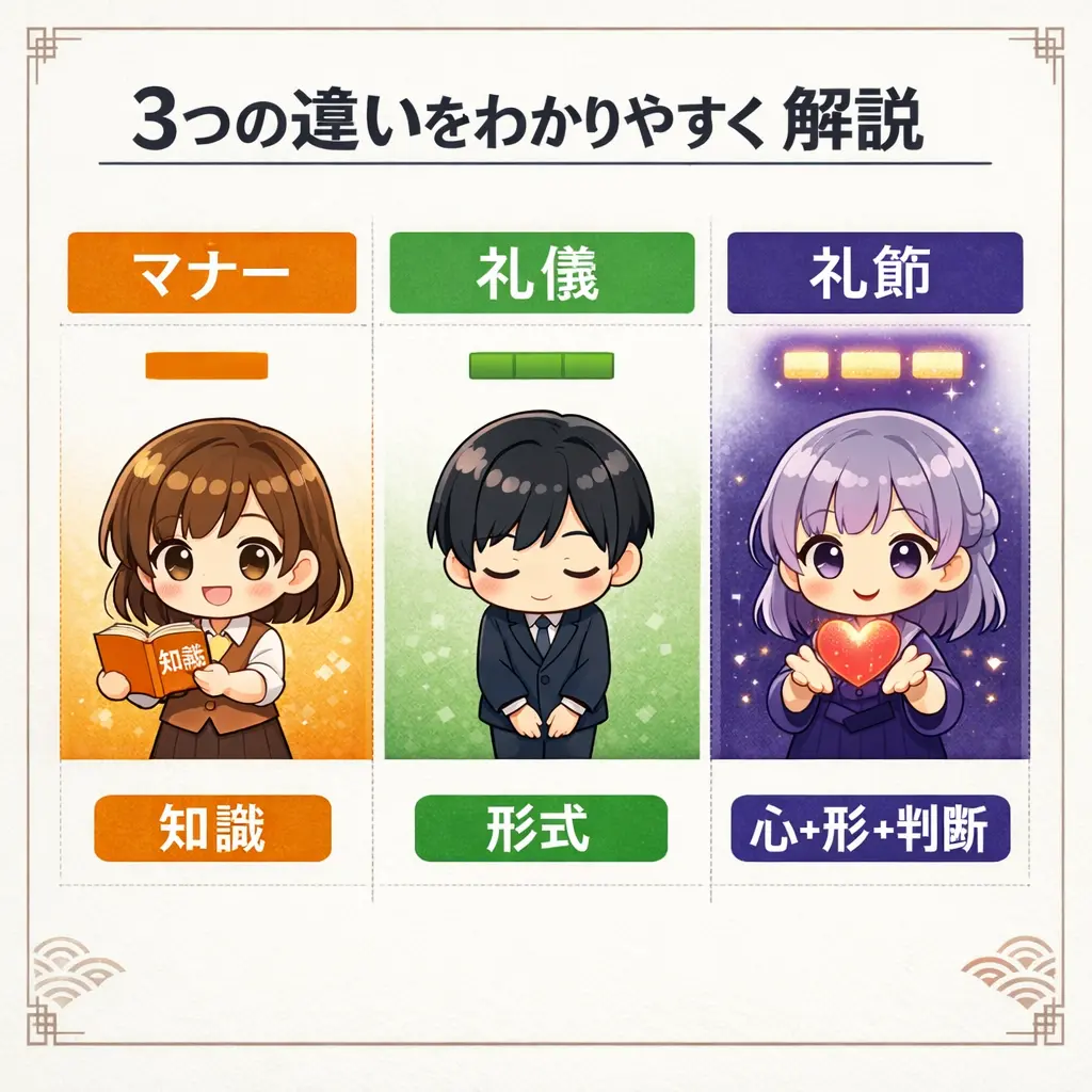 礼節と礼儀とマナーの違いを正しく理解する - 礼節とは