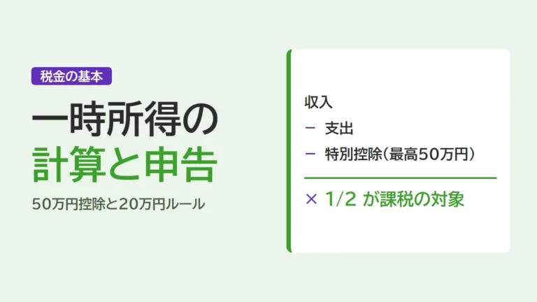 一時所得とは何か計算方法と確定申告が必要なラインを計算機つきで徹底解説